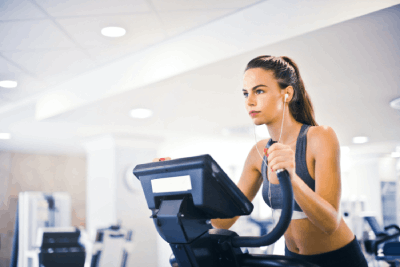 Image of a member doing cardio on machine